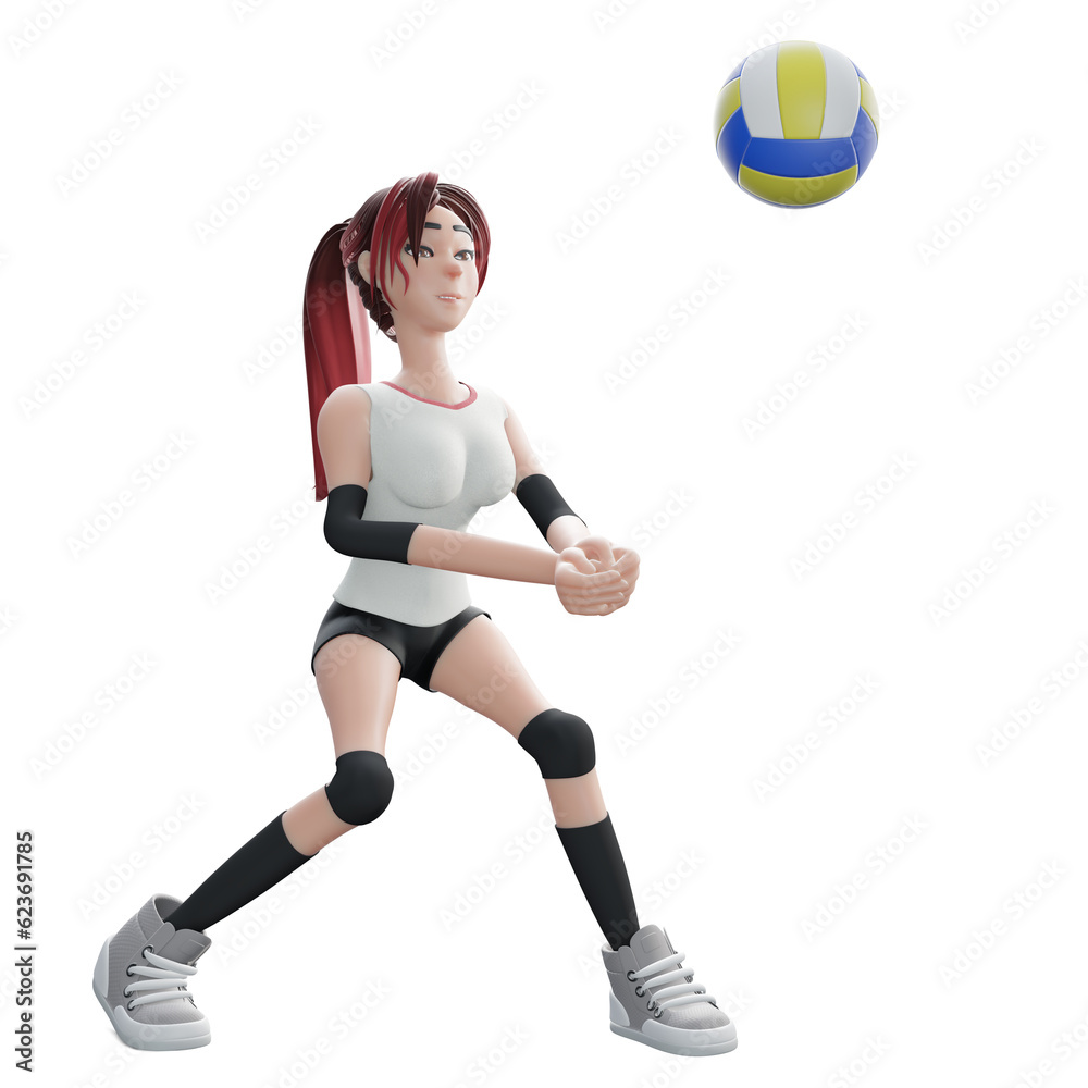 Sportsman posing while playing volleyball Sportsman posing while playing volleyball