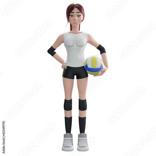 Sportsman getting ready to serve while playing volleyball