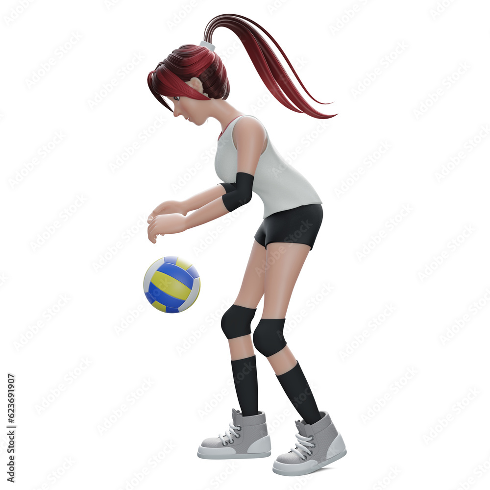 Sportsman getting ready to serve while playing volleyball