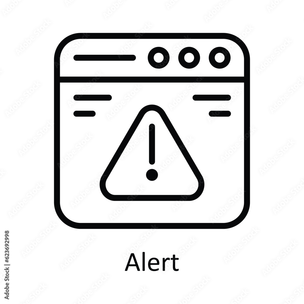 Alert Vector outline Icon Design illustration. Cyber security Symbol on White background EPS 10 File Alert Vector outline Icon Design illustration. Cyber security Symbol on White background EPS 10 File