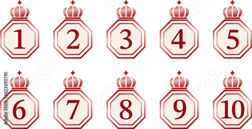 Simple red ranking icon set.