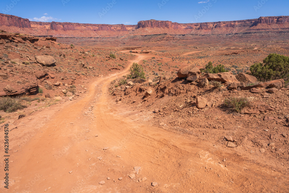 hiking the murphy trail loop in the island in the sky in canyonlands national park, usa hiking the murphy trail loop in the island in the sky in canyonlands national park, usa