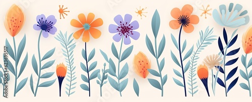 flowers and foliage colorful pattern spring summer background