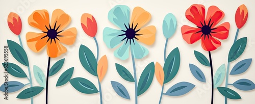 flowers and foliage colorful pattern spring summer background