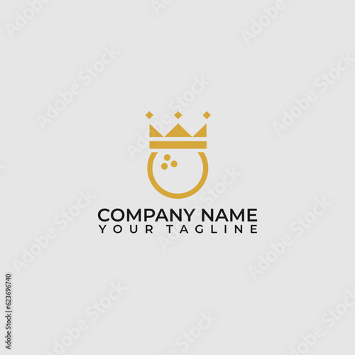Bowling ball with king crown logo.