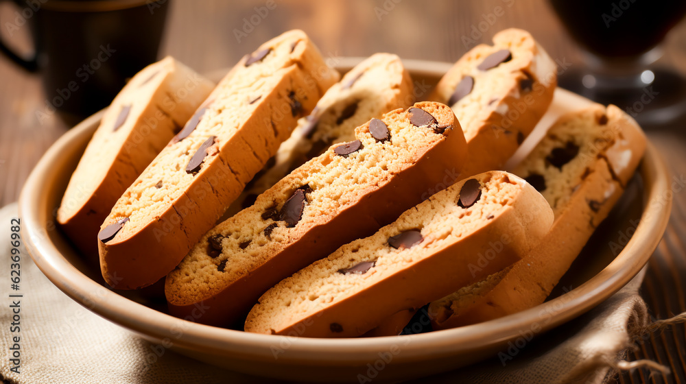 Φωτογραφία Biscotti Italienische Mandelkekse, zweimal gebacken für die Knusprigkeit with Ge
