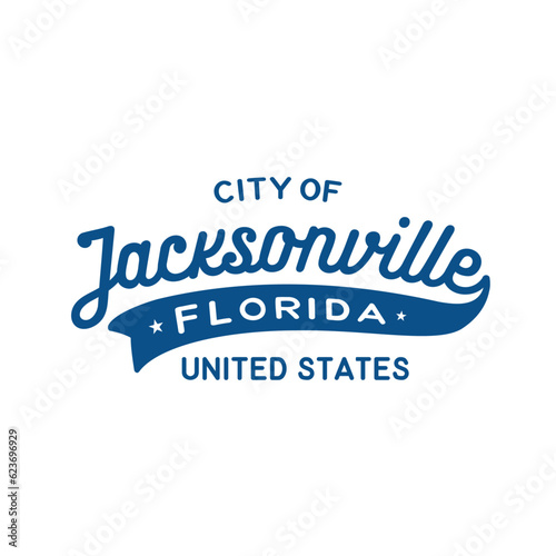 Jacksonville, Florida, USA lettering design. Jacksonville typography design. Vector and illustration.