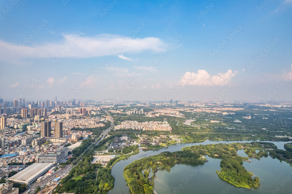 Aerial scenery of Haizhu District, Guangzhou, China