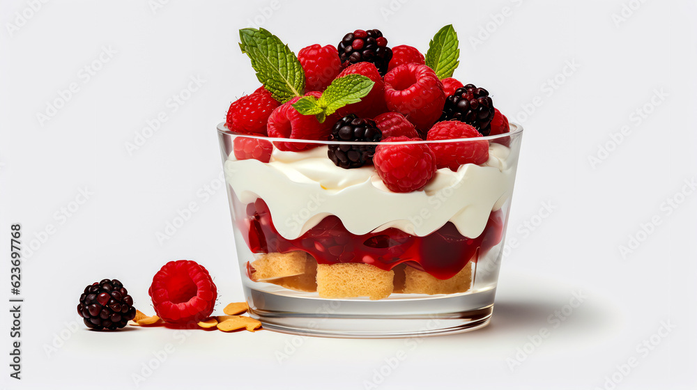 Charlotte, Dessert aus Biskotten und Frucht, oft mit einer Creme-Füllung with Generative AI Charlotte, Dessert aus Biskotten und Frucht, oft mit einer Creme-Füllung with Generative AI