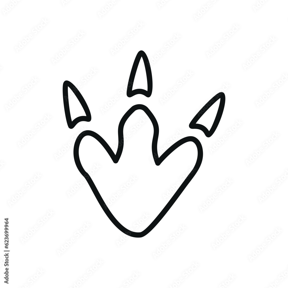 Hand drawn linear vector illustration of a footstep Hand drawn linear vector illustration of a footstep