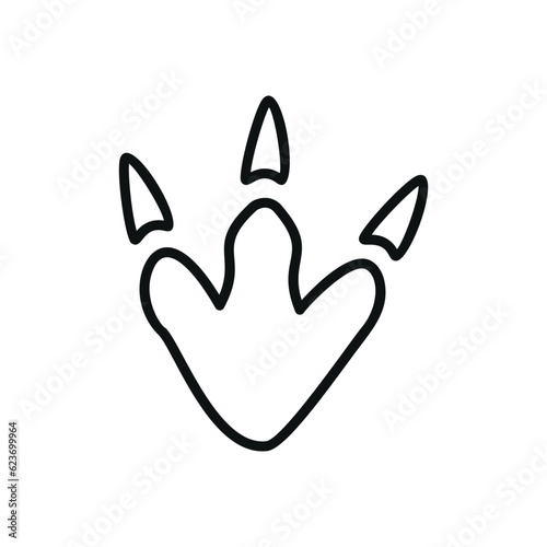 Hand drawn linear vector illustration of a footstep
