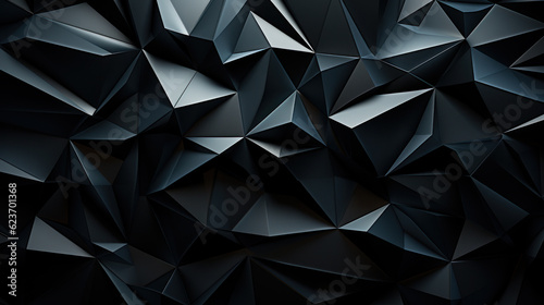 Harmony in Monochrome: Overlapping Polygons in Geometric Design. Generative AI photo