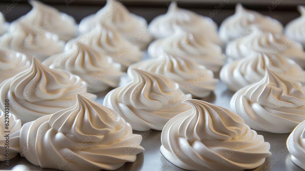 Meringues Luftige Süßigkeiten aus Eiweiß und Zucker with Generative AI Meringues Luftige Süßigkeiten aus Eiweiß und Zucker with Generative AI