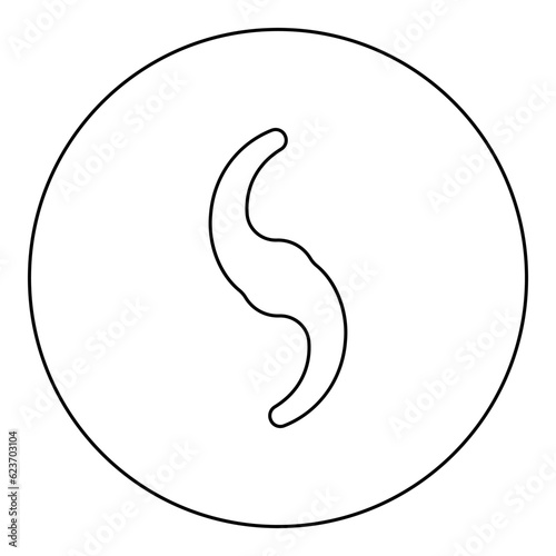 Blender blade grinder food rotating knife icon in circle round black color vector illustration image outline contour line thin style