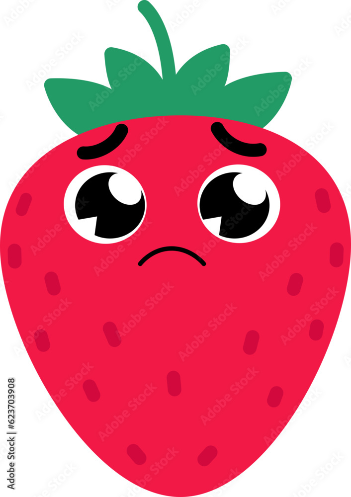Obraz premium Strawberry Face Over Sad