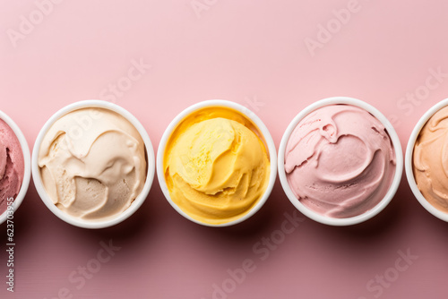 Minimalist delicious gelato; background with empty space for text