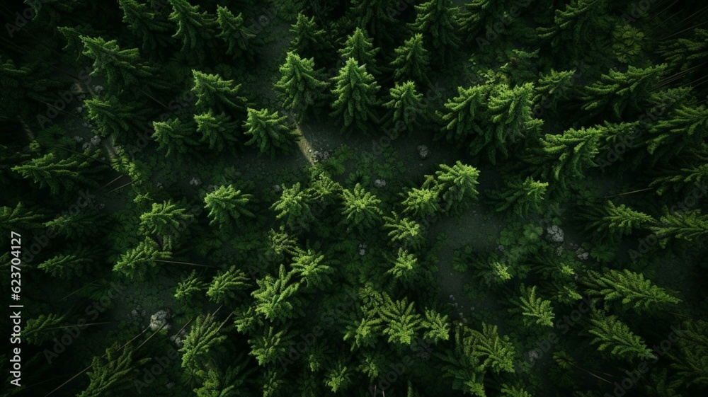 Fototapeta premium Aerial view of forest