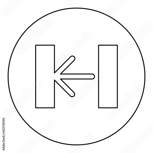 Turnstile turnstile baffle gate entrance concept flap security barrier access control icon in circle round black color vector illustration image outline contour line thin style