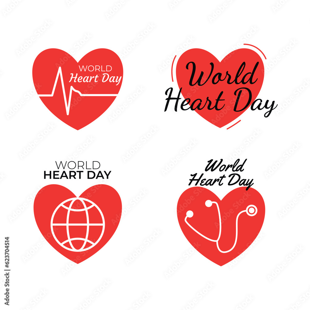 World heart day logo template illustration vector background