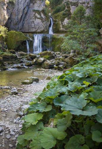 La cascade de la Billaude, aussi appelée « saut Claude-Roy », est l'un des sites les plus grandioses du Jura en France. La rivière Lemme plonge par une fissure étroite dans un amphithéâtre rocheux photo