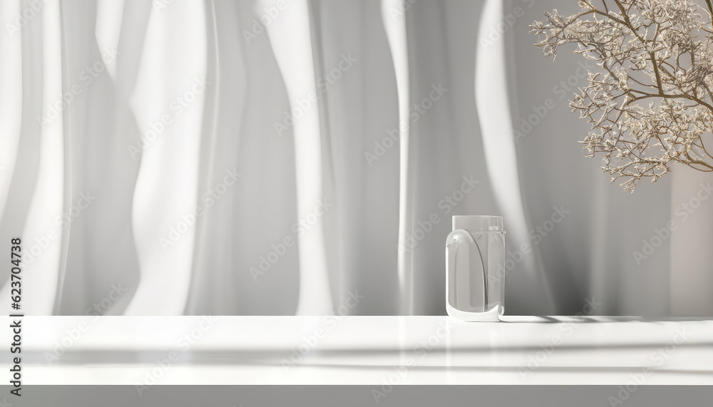 Free Photo Empty white counter table, soft, smooth blowing sheer fabric curtain drapery, tree branch. Free Photo Empty white counter table, soft, smooth blowing sheer fabric curtain drapery, tree branch.