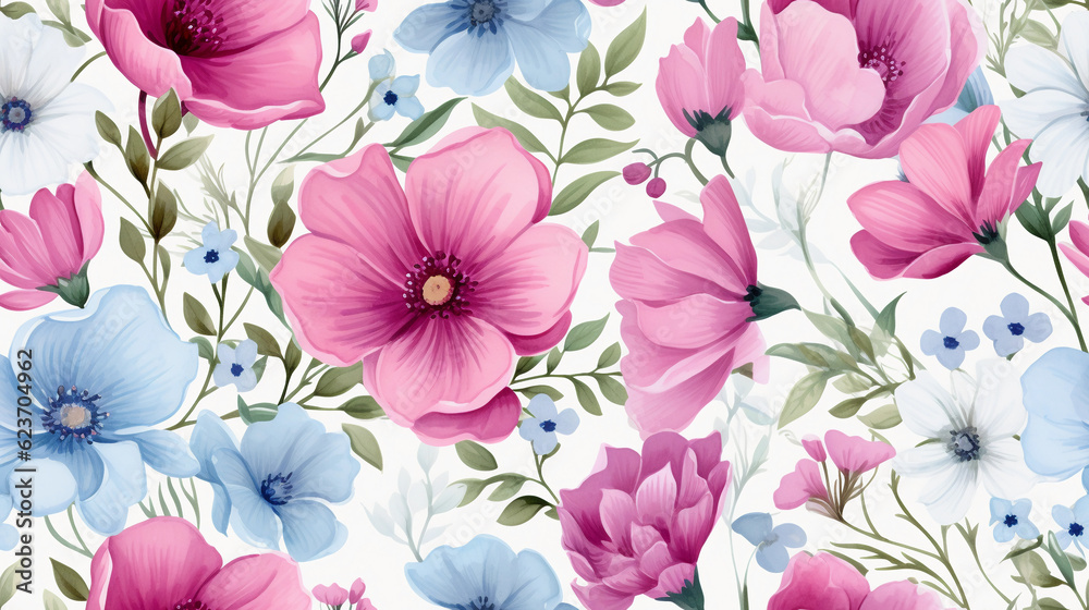 watercolor flowers pattern