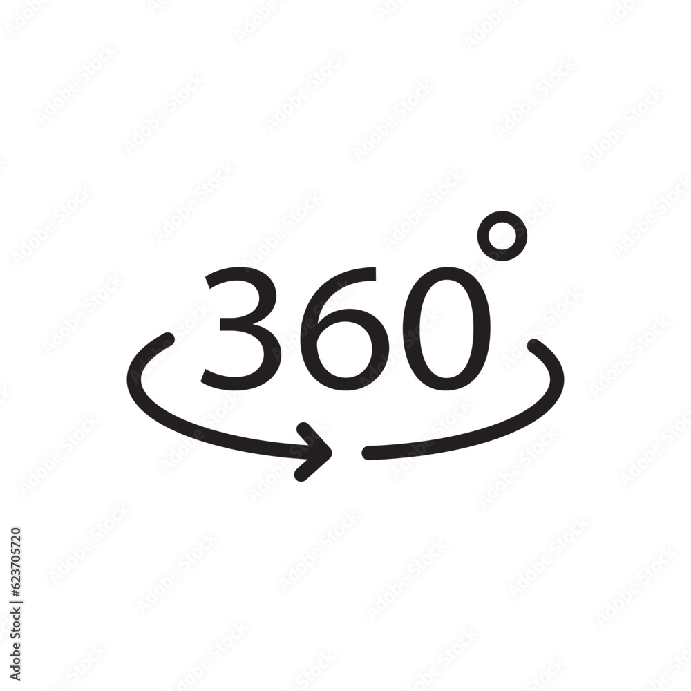 360 degree icon. 360 degree flat sign design. 360 symbol pictogram. UX UI icon 360 degree icon. 360 degree flat sign design. 360 symbol pictogram. UX UI icon