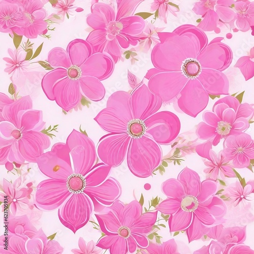 pink floral in white background
