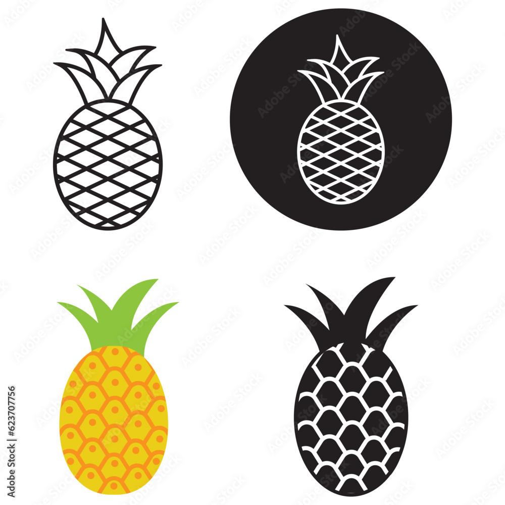 pineapple icon vector pineapple icon vector