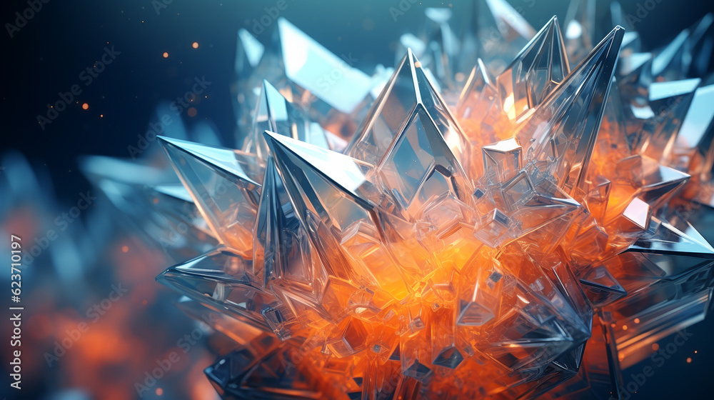 Amazing macro closeup of geometric crystal structure. ai generative Amazing macro closeup of geometric crystal structure. ai generative