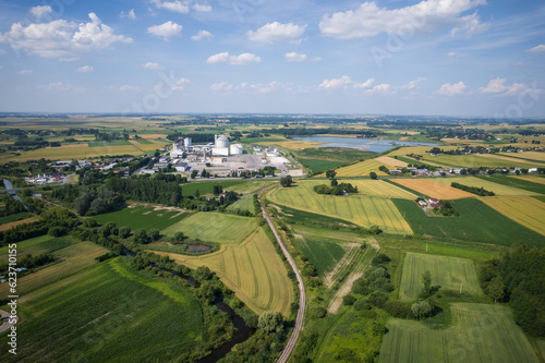 Fototapeta Naklejka Na Ścianę i Meble -  Aerial view of sugar factory in Werbkowice, Poland