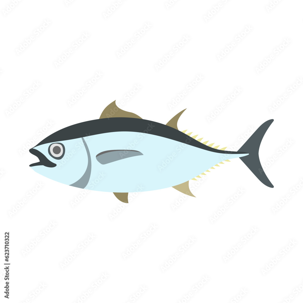 Obraz premium ミナミマグロ（インドマグロ）。フラットなベクターイラスト。 Southern bluefin tuna. Flat designed vector illustration.