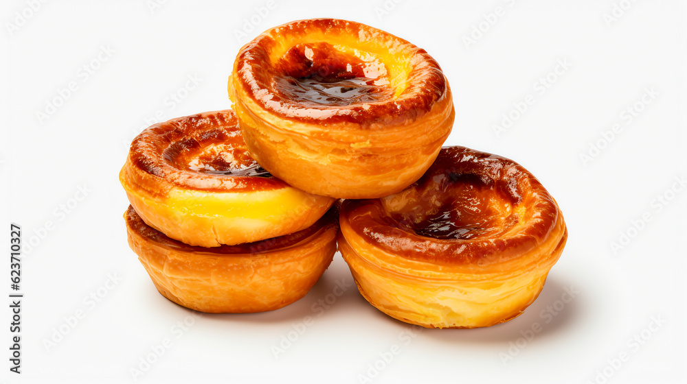 Pasteis de Nata Traditionelle portugiesische Eiertörtchen with Generative AI