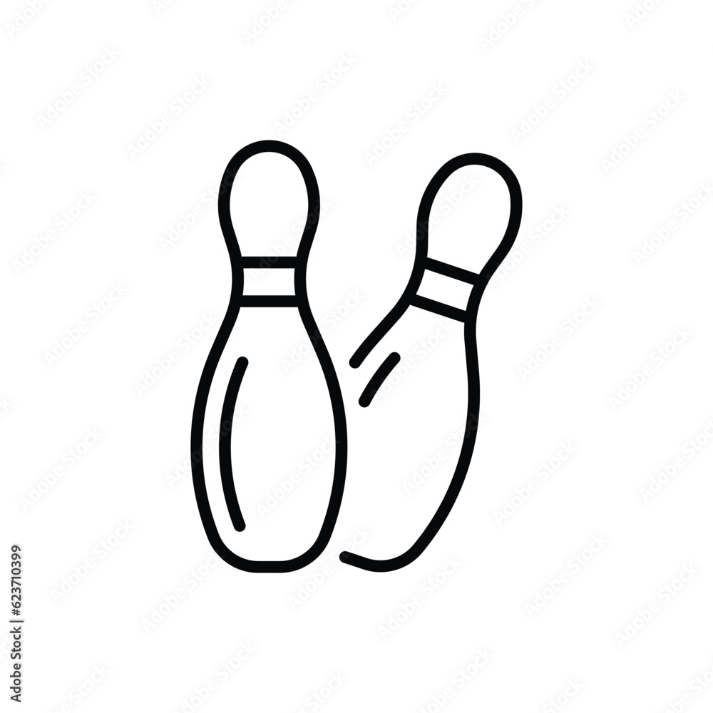 Bowling ball pin vector icon. Bowling pin flat sign design. Bowling symbol pictogram. UX UI icon