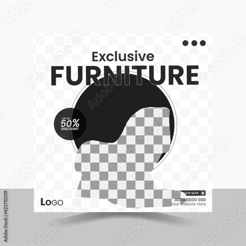 Furniture Social Media Post Design Template.