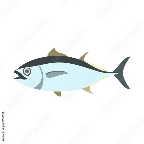                                                                                         Southern bluefin tuna. Flat designed vector illustration.