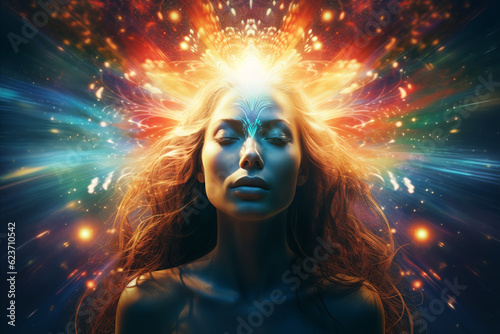 Psychic waves experimentation, psychedelia, and bold mental, emotional, and spiritual journey, journey into wellness with psychic waves. ai generative