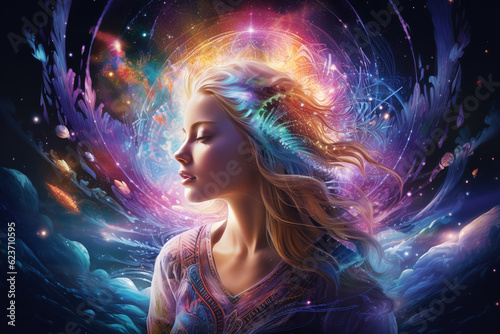 Psychic waves experimentation, psychedelia, and bold mental, emotional, and spiritual journey, journey into wellness with psychic waves. ai generative