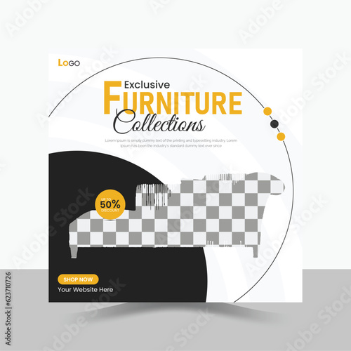 Furniture Social Media Post Design Template.