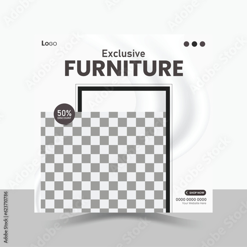 Furniture Social Media Post Design Template.