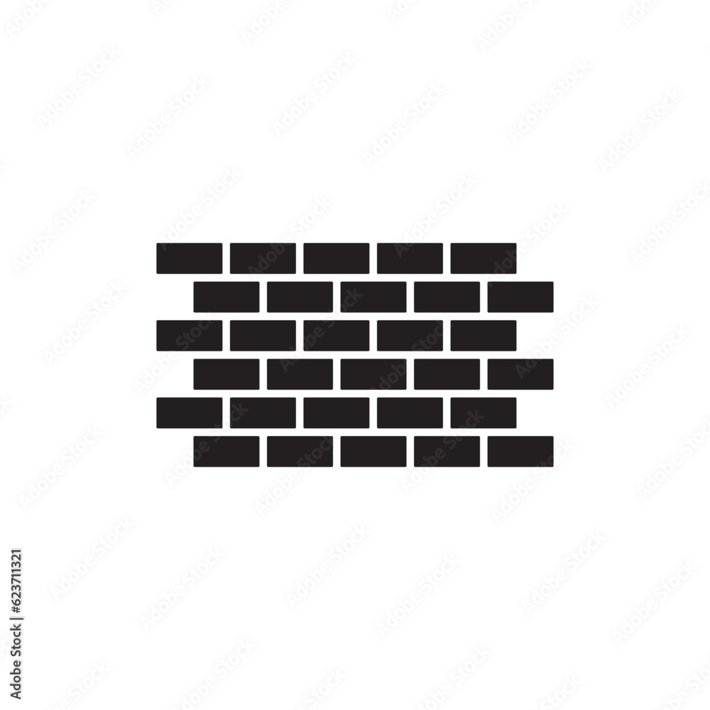 Brick wall vector icon. Brick wall flat sign design. Brick wall symbol pictogram. UX UI icon