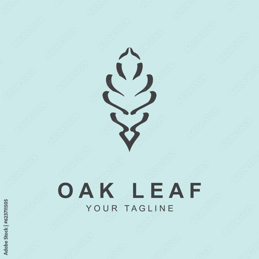 Oak leaf logo design template