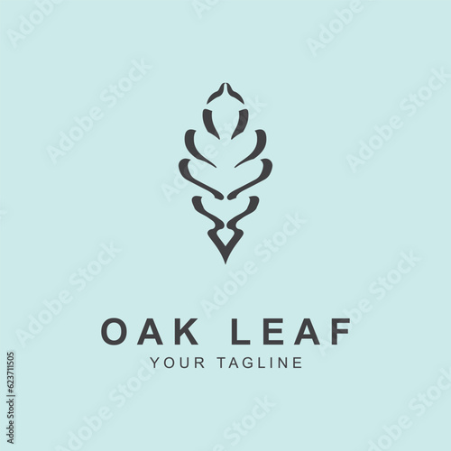 Oak leaf logo design template