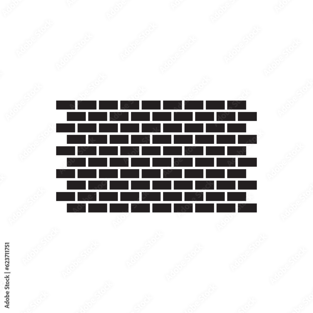 Brick wall vector icon. Brick wall flat sign design. Brick wall symbol