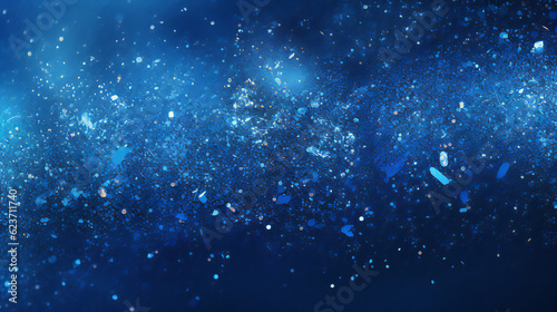 Blue Glitter Glamorous Background. Generative AI.