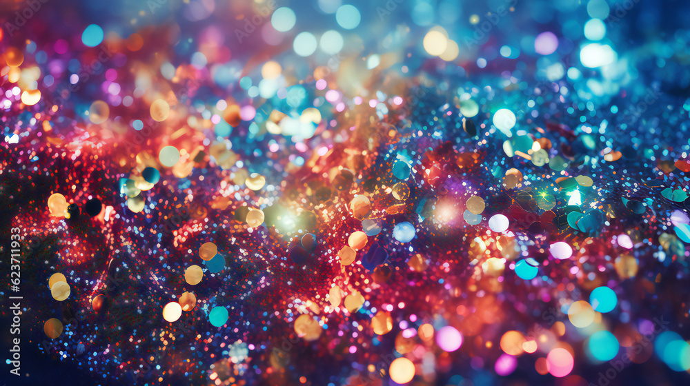 Colorful Glitter Glamorous  Background. Generative AI.