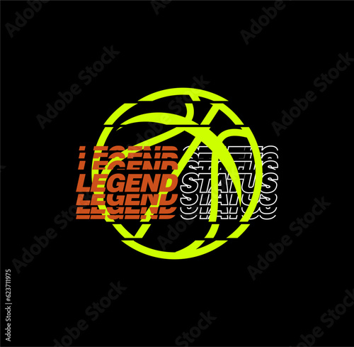 All Star Legend Status, basketball championship, tees design vector illustration.