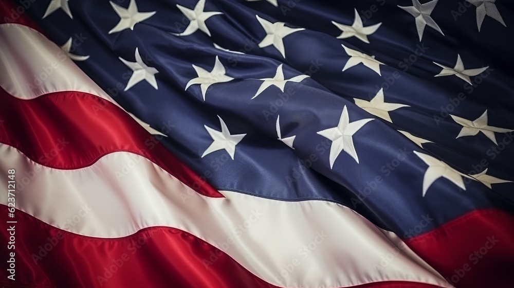 American Flag Wave Close Up for Memorial Day or 4th of July.