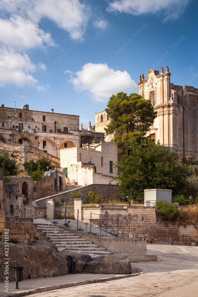 View of Matera with the Church and Convent of Saint Augustine, Matera,, Italy