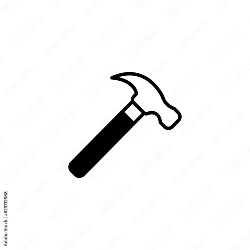 Hammer icon design with white background stock illustration Hammer icon design with white background stock illustration